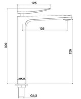 TALL BODY PILLAR COCK FOAM FLOW - AQUANT -  ( MATT BLACK - WAVE SERIES - 0x0 mm - 0inchx0inch )