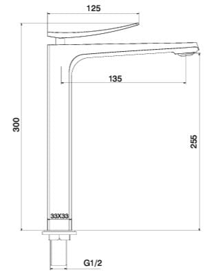 TALL BODY PILLAR COCK FOAM FLOW	 - AQUANT - ( MATT BLACK - WAVE SERIES - 0x0 mm - 0inchX0inch )