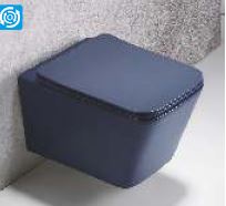 RIMLESS W/HUNG WC W/SLIM UF SEAT COVER ( BOLT DISTANCE 7INCH) - AQUANT - (ROYAL NAVY -  - 520x350 mm - 20.6inchX14inch)