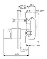 SL CONC.DIVERTOR W/BUTTON ON TOP - ARTIZE FAUCET -  ( CHROME - LE BLANC - 0x15 mm - 0inchX0.5inch )