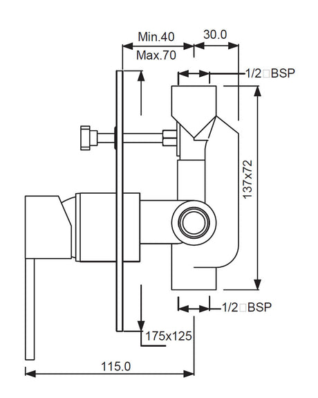 SL CONC.DIVERTOR W/BUTTON ON TOP - ARTIZE FAUCET -  ( CHROME - LE BLANC - 0x15 mm - 0inchX0.5inch )