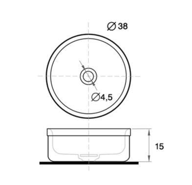 TABLE MOUNTED IDA CREAM MARBLE WASH BASIN - AQUANT - ( TRAVERTINE MARBLE - - 380x380 mm - 15.2inchX15.2inch )