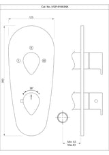 AQUAMAX EXPOSED PART KIT OF THERMOSTATIC SHOWER MIXER WITH 3-WAY OUTLET & SLEEVE (COMPATIBLE WITH ALD-683N)- JAQUAR FAUCETS - ( BLACK CHROME - VIGNETTE PRIME - 0x0 mm - 0inchX0inch )