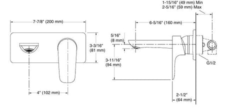 ALEO-SL W/M LAVATORY FAUCET TRIM + VALVE - KOHLER PREMIUM -  ( VIBRANT BRUSHED ROSE GOLD - PREMIUM - 0x15 mm - 0inchX0.5inch )