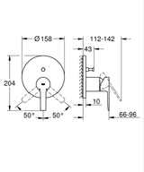 LINEARE 1-HANDLE BATH/SHOWER MIXER - GROHE -  ( COOL SUNRISE - G5 - LINEARE - 0x0 mm - 0inchX0inch )