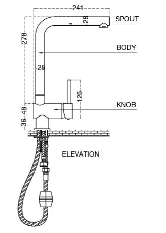 SINK COCK MIXER W/FULL OUT - AQUANT - ( BRASS - - 0x0 mm - 0inchX0inch )
