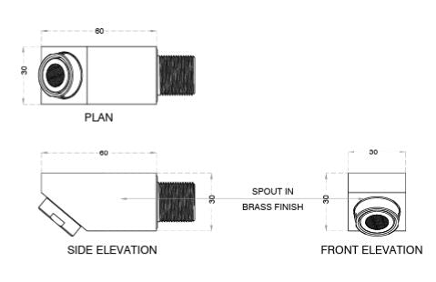 SQ PLAIN SPOUT - AQUANT -  ( CHROME -  - 0x0 mm - 0inchx0inch )