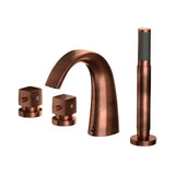 4-HOLE THERMOSTATIC BATH & SHOWER MIXER - JAQUAR FAUCETS -  ( ANTIQUE COPPER - ARC - 0x15 mm - 0inchX0.5inch )