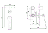 SINGLE LEVER DIVERTER WITH 3 OUTLETS BRASS BODY 15MM INLET - AQUANT -  ( CHROME - SLENDER SERIES - 0x0 mm - 0inchx0inch )