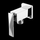 BRASS ANGLE VALVE WITH BRASS FLANGE - AQUANT -  ( CRYSTAL SERIES -  - 0x15 mm - 0inchX0.6inch )