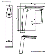 TALL BRASS BASIN MIXER - AQUANT -  ( ROSE GOLD+MATT BLACK -  - 0x15 mm - 0inchX0.5inch )