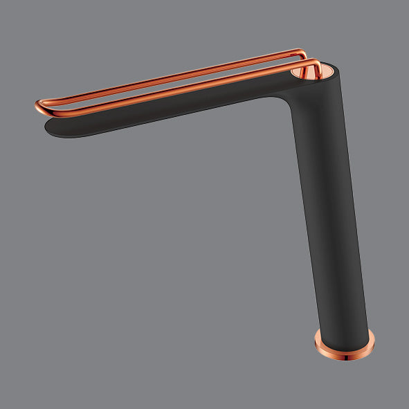 TALL BRASS BASIN MIXER - AQUANT -  ( ROSE GOLD+MATT BLACK -  - 0x15 mm - 0inchX0.5inch )