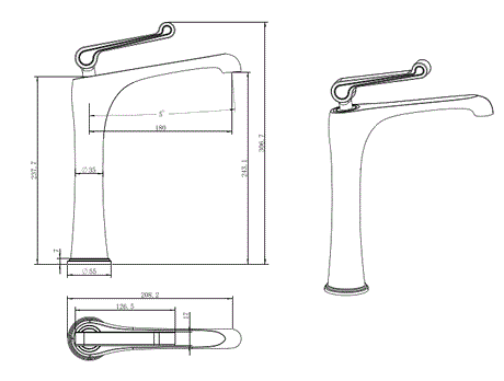 TALL BRASS BASIN MIXER - AQUANT -  ( BRUSHED GOLD - HERITAGE - 0x15 mm - 0inchX0.5inch )