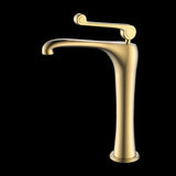TALL BRASS BASIN MIXER - AQUANT -  ( BRUSHED GOLD - HERITAGE - 0x15 mm - 0inchX0.5inch )