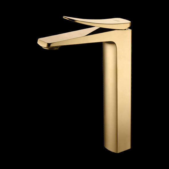 TALL BRASS BASIN MIXER - AQUANT -  ( BRUSHED GOLD -  - 0x15 mm - 0inchX0.6inch )