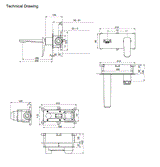 2563-BG - BRASS WALL BASIN MIXER - AQUANT -  ( BRUSHED GOLD -  - 0x0 mm - 0inchx0inch )