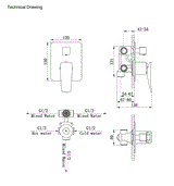 SINGLE LEVER DVTR W/3 OUTLETS CONC.BODY - AQUANT -  ( MATT BLACK -  - 0x15 mm - 0inchX0.5inch )
