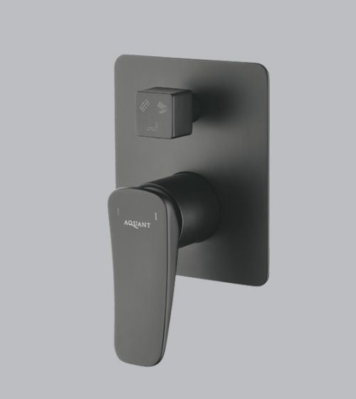 SINGLE LEVER DIVERTER WITH 3 OUTLETS BRASS BODY 15MM INLET - AQUANT -  ( GRAPHITE GREY - WAVE SERIES - 15x0 mm - 0.5inchX0inch )