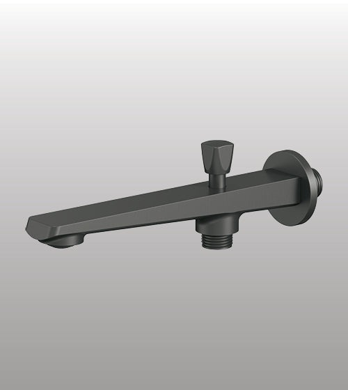 BRASS BUTTON SPOUT WITH HAND SHOWER CONNECTION - AQUANT -  ( GRAPHITE GREY - WAVE SERIES - 0x0 mm - 0inchx0inch )