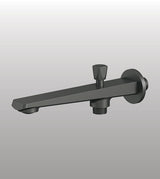 BRASS BUTTON SPOUT WITH HAND SHOWER CONNECTION - AQUANT -  ( GRAPHITE GREY - WAVE SERIES - 0x0 mm - 0inchx0inch )