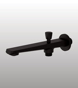 BRASS BUTTON SPOUT WITH HAND SHOWER CONNECTION - AQUANT -  ( MATT BLACK - WAVE SERIES - 0x0 mm - 0inchx0inch )