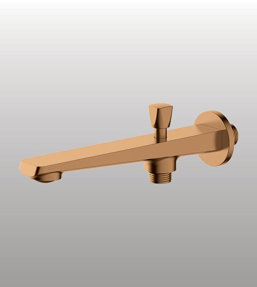 BRASS BUTTON SPOUT WITH HAND SHOWER CONNECTION - AQUANT -  ( BRUSHED ROSE GOLD - WAVE SERIES - 0x0 mm - 0inchx0inch )