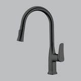 BRASS PULL-OUT TABLE MOUNTED SINK MIXER - AQUANT -  ( GRAPHITE GREY -  - 0x15 mm - 0inchX0.6inch )