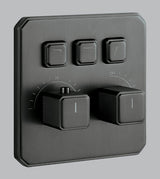 NEO CLASSIC DESIGN HIGH FLOW THERMOSTATIC CLICK SELECT DIVERTER WITH 3 OUTLETS & FLOW CONTROL 20 MM INLET - AQUANT -  ( GRAPHITE GREY - REGALIA SERIES - 0x0 mm - 0inchx0inch )