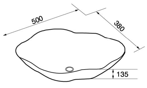 WASH BASIN MATT WHITE W/DOUBLE RGTRIM - AQUANT -  ( ROSE GOLD+MATT WHITE -  - 500x380 mm - 20inchX15.2inch )