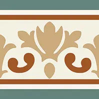 VINTAGE TEAL BORDER MATT - SIMPOLO-TILES -  (  - TINY TILE MATT - 198x198 mm - 7.8inchX7.8inch )
