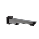 KUBIX BATH TUB SPOUT WITH WALL FLANGE - JAQUAR FAUCETS -  ( BLACK CHROME - SPOUT - 0x15 mm - 0inchX0.5inch )