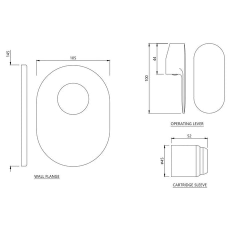 SINGLE LEVER EXPOSED PARTS KIT OF DEUSCH MIXER CONSISTING OF OPERATING LEVER, CARTRIDGE SLEEVE & WALL FLANGE WITH SEALS (COMPATIBLE WITH ALD-227 OR ALD-229)- JAQUAR FAUCETS - ( BLUSH GOLD PVD - OPAL PRIME - 0x15 mm - 0inchX0.5inch )