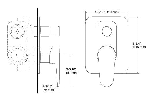 AT230 RECESSED BATH & SHOWER TRIM - KOHLER POPULAR -  ( POLISHED CHROME - POPULAR - 0x0 mm - 0inchx0inch )