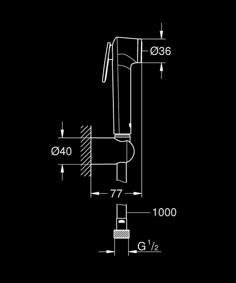 NEW TEMPESTA-F TRIGGER SPRAY SET - GROHE -  ( CHROME - G3 - TEMPESTA - 0x15 mm - 0inchX0.5inch )