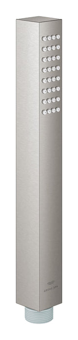 RAINSHOWER AQUA CUBE STICK HAND SHOWER 1 SPRAY W/O HOSE - GROHE  -  ( SUPERSTEEL - G5 - EUPHORIA CUBE+ - 0x15 mm - 0inchX0.5inch )