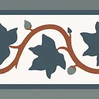VINTAGE NAVY BORDER MATT - SIMPOLO-TILES -  (  - TINY TILE MATT - 198x198 mm - 7.8inchX7.8inch )