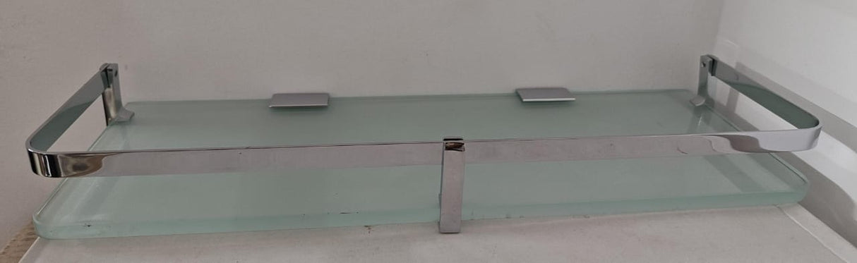 LONG GLASS SHELF - AUGA -  ( CHROME - GLASS SHELVES - 0x400 mm - 0inchX16inch )