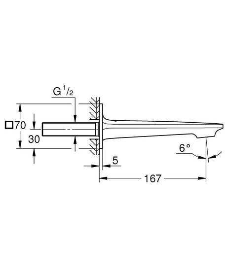 ALLURE WALL MOUNTED BATH SPOUT - GROHE -  ( SUPERSTEEL - G5 - ALLURE - 0x20 mm - 0inchX0.75inch )