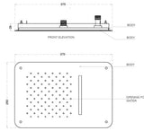SS 2 F/CEILING RAIN&W.FALL SHW W/INS.KIT - AQUANT -  ( CHROME -  - 370x250 mm - 14.8inchX10inch )