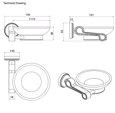 BRASS SOAP DISH - AQUANT -  ( BRUSHED GOLD - HERITAGE SERIES - 0x0 mm - 0inchx0inch )