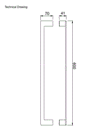 TOWEL ROD - AQUANT -  ( CHROME -  - 600x0 mm - 24inchX0inch )