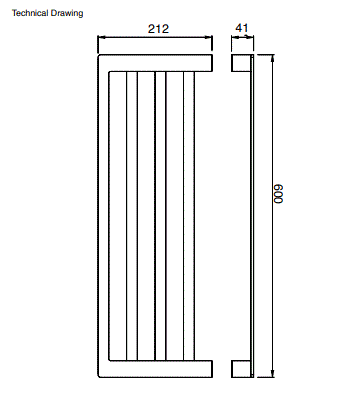 TOWEL RACK - AQUANT -  ( GRAPHITE GRAY -  - 0x600 mm - 0inchX24inch )