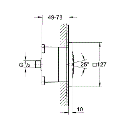 RAINSHOWER F-SERIES 5INCH SIDESHOWER - GROHE -  ( CHROME - G5 - RAINSHOWER - 0x15 mm - 0inchX0.5inch )