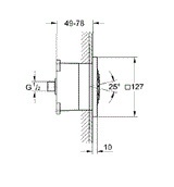 RAINSHOWER F-SERIES 5INCH SIDESHOWER - GROHE -  ( CHROME - G5 - RAINSHOWER - 0x15 mm - 0inchX0.5inch )