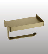 TOILET ROLL  HOLDER WITH SHELF - AQUANT -  ( BRUSHED GOLD -  - 0x0 mm - 0inchx0inch )