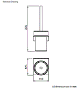 TOILET BRUSH HOLDER - AQUANT -  ( MATT BLACK -  - 0x0 mm - 0inchx0inch )