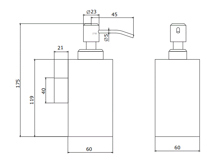 WALL COUNTER LIQUID SOAP DISPENSER - AQUANT -  ( BRUSHED ROSE GOLD -  - 0x0 mm - 0inchx0inch )