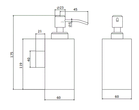WALL COUNTER LIQUID SOAP DISPENSER - AQUANT -  ( BRUSHED ROSE GOLD -  - 0x0 mm - 0inchx0inch )