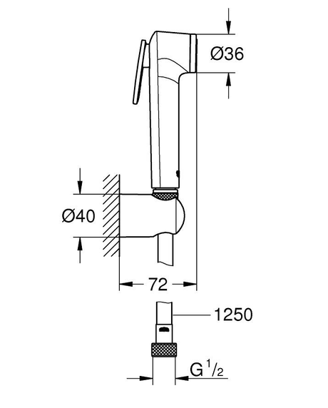 NEW TEMPESTA-F TRIGGER SPRAY SET - GROHE -  ( CHROME - G3 - TEMPESTA - 0x15 mm - 0inchX0.5inch )