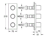 GROHTHERM F TRIPLE VOLUME CONTROL TRIMSET - GROHE -  ( CHROME - G5 - GROHTHERM F - 0x0 mm - 0inchX0inch )